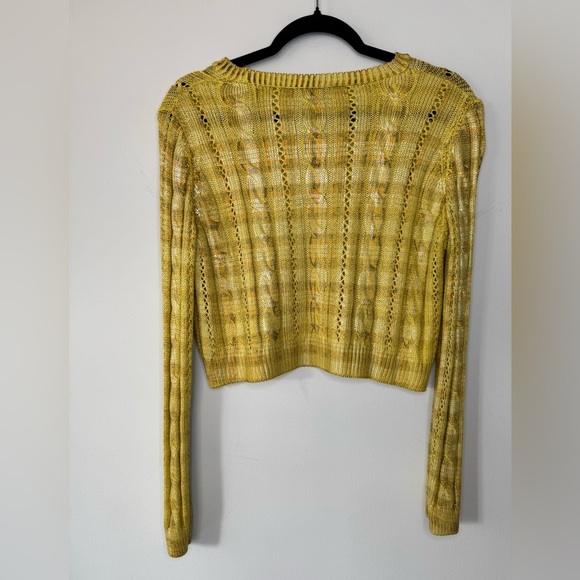 Zara Yellow Crew Neck Sweater with Textured Knit - Picture 12 of 17